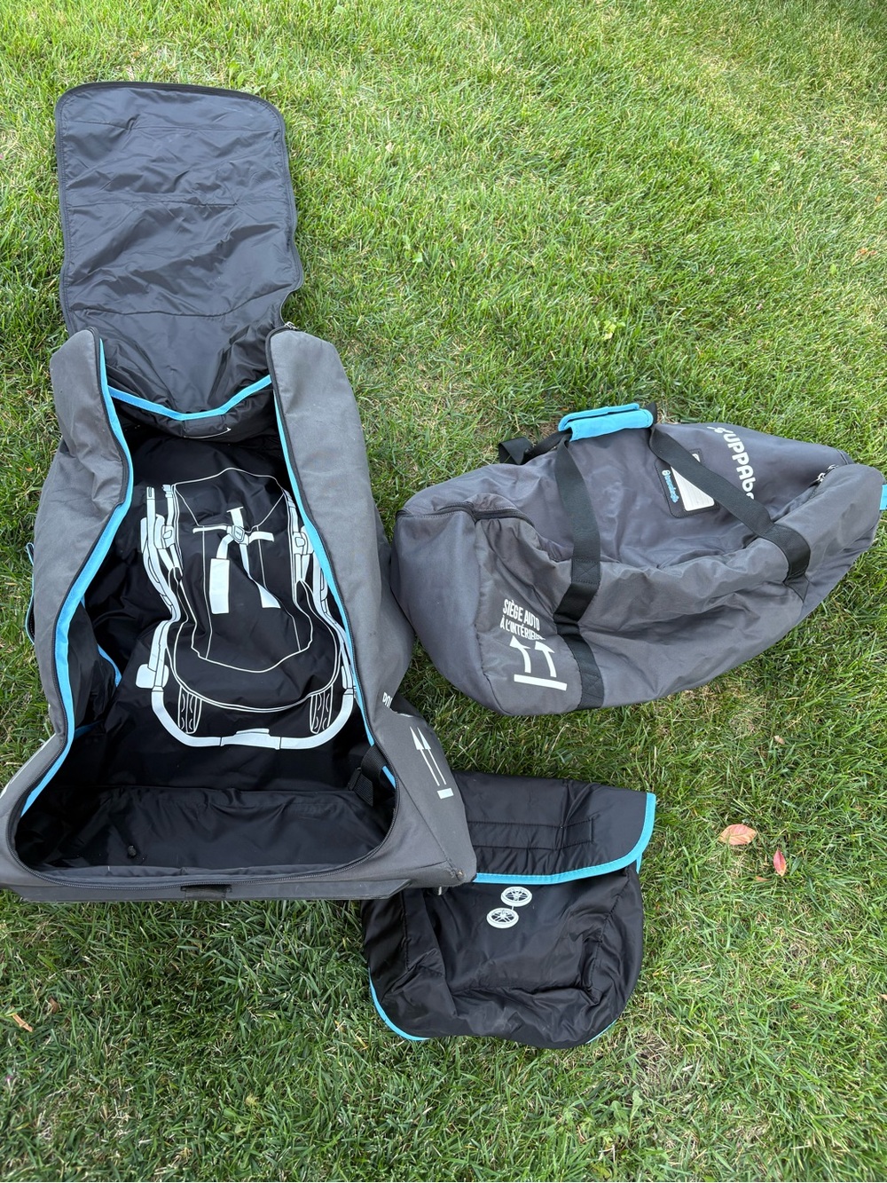 UppaBaby Vista stroller and Mesa car seat travel bags